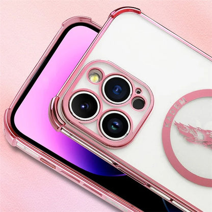 KADEM For iPhone 12 Pro 6.1 inch Clear Case TPU Four Corners Drop-resistant Electroplating Phone Cover