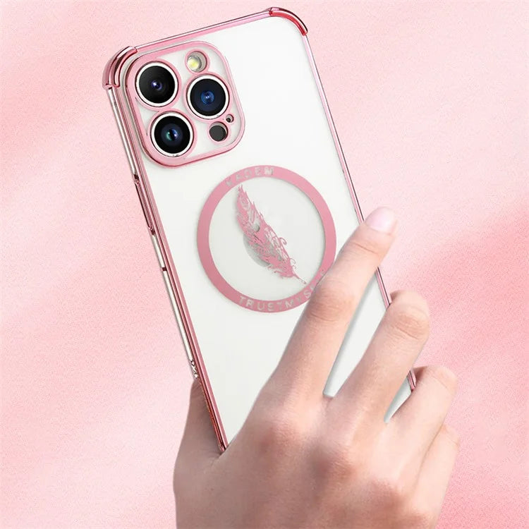 KADEM Electroplated Case for iPhone 15 Pro Max Shell TPU Reinforced Corners Phone Cover