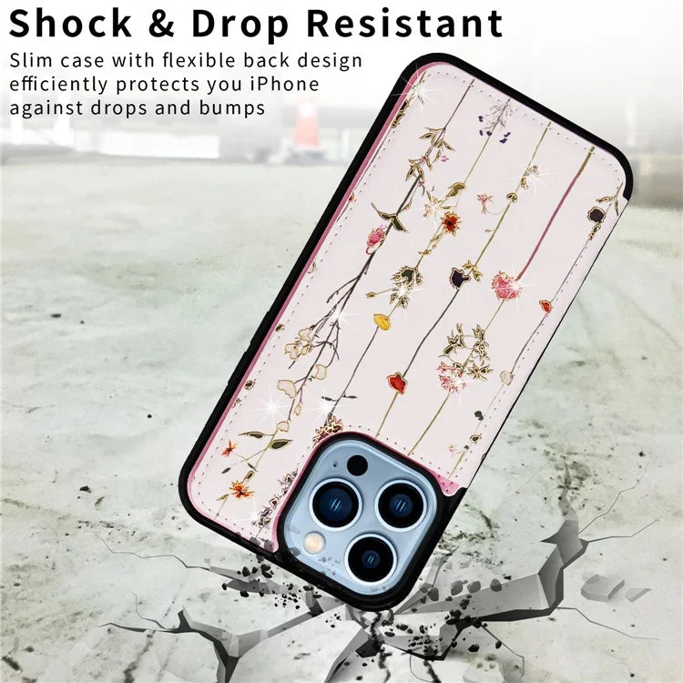 For iPhone 13 Pro Max Case Kickstand Card Slots Anti-Dorp Phone Shell