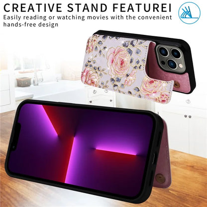 For iPhone 13 Pro Kickstand Case Card Slots Anti-Scratch Phone Shell