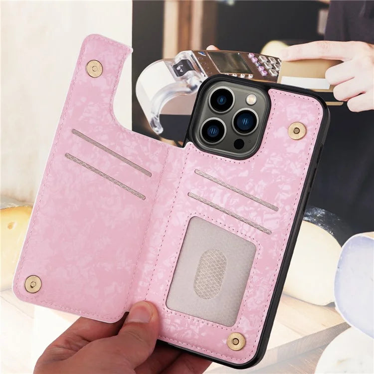 For iPhone 13 Pro Kickstand Case Card Slots Anti-Scratch Phone Shell