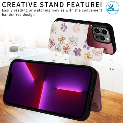 For iPhone 13 Pro Kickstand Case Card Slots Anti-Scratch Phone Shell