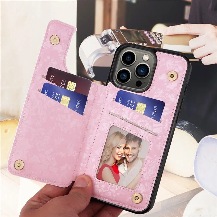 For iPhone 13 Pro Kickstand Case Card Slots Anti-Scratch Phone Shell