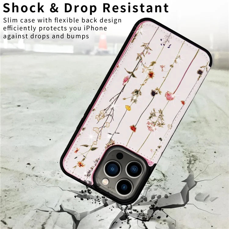 For iPhone 13 Pro Kickstand Case Card Slots Anti-Scratch Phone Shell