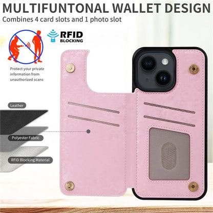 For iPhone 14 Case Pattern Printing Card Slots Phone Shell with Kickstand