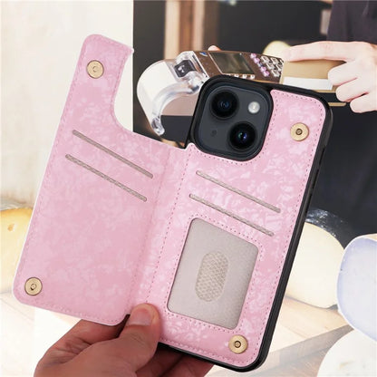 For iPhone 14 Case Pattern Printing Card Slots Phone Shell with Kickstand