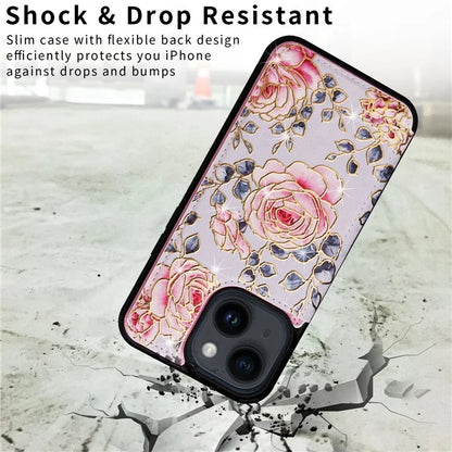 For iPhone 14 Case Pattern Printing Card Slots Phone Shell with Kickstand