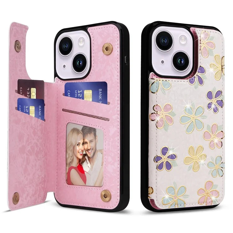 For iPhone 14 Plus Kickstand Case Protective Card Slots Phone Shell