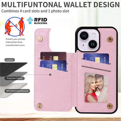 For iPhone 14 Plus Kickstand Case Protective Card Slots Phone Shell