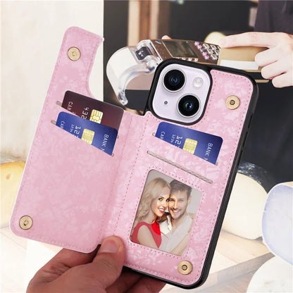 For iPhone 14 Plus Kickstand Case Protective Card Slots Phone Shell