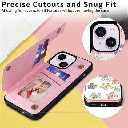 For iPhone 14 Plus Kickstand Case Protective Card Slots Phone Shell