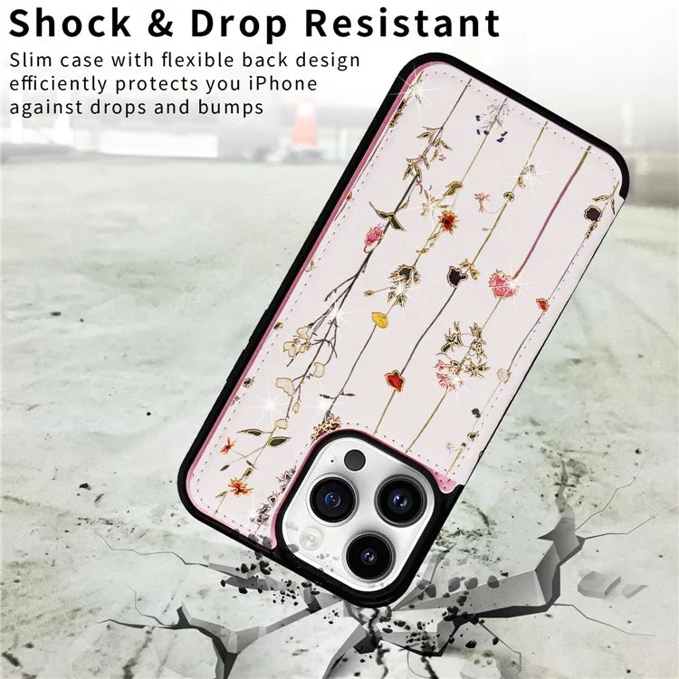 For iPhone 14 Pro Case Card Slots kickstand Bump Proof Smart Phone Shell