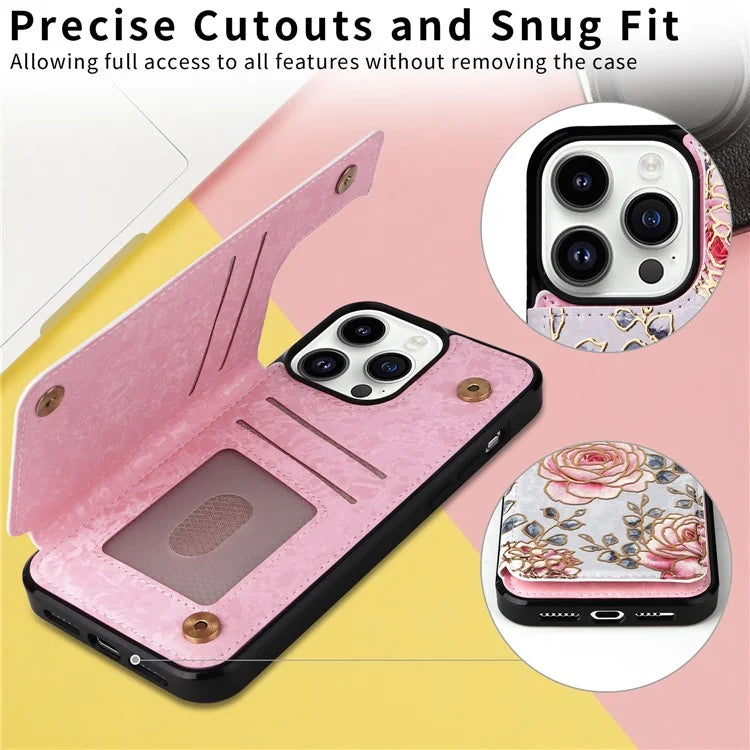 For iPhone 14 Pro Case Card Slots kickstand Bump Proof Smart Phone Shell