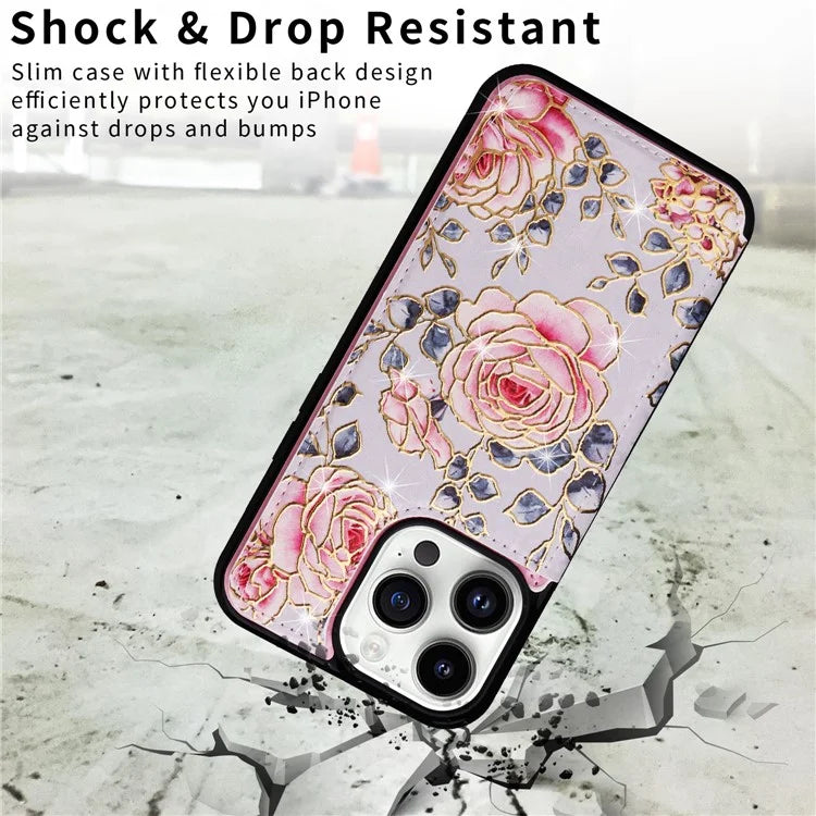 For iPhone 14 Pro Case Card Slots kickstand Bump Proof Smart Phone Shell