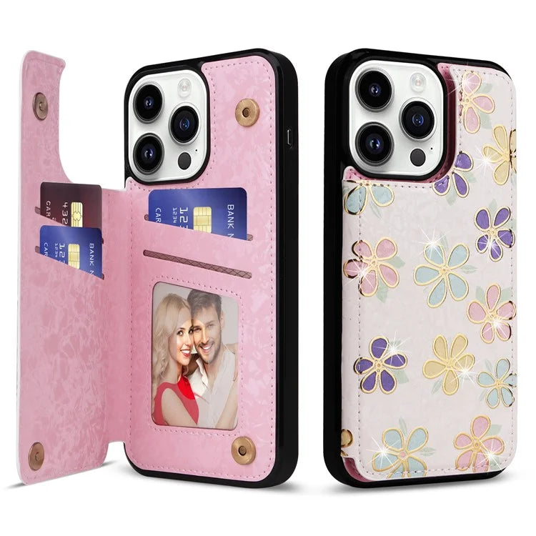 For iPhone 14 Pro Case Card Slots kickstand Bump Proof Smart Phone Shell