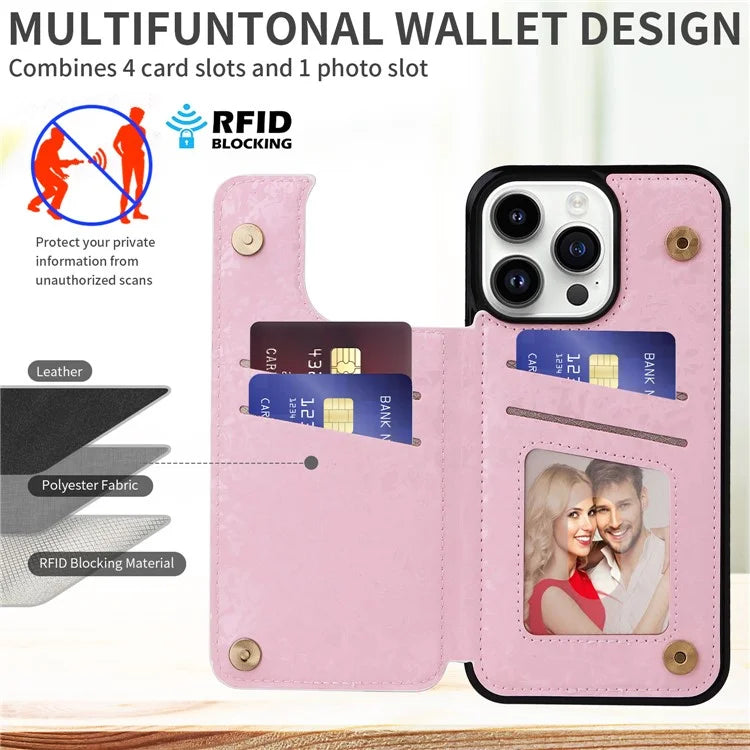 For iPhone 14 Pro Case Card Slots kickstand Bump Proof Smart Phone Shell