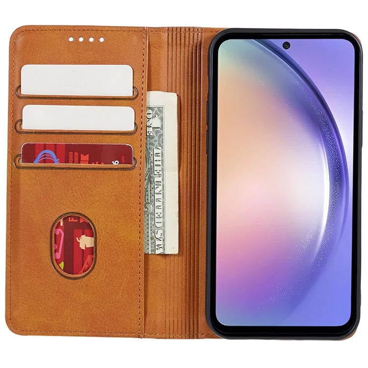 For Samsung Galaxy M15 5G / F15 5G Cell Phone Cases Calf Texture Leather Magnetic Auto Closing Cover