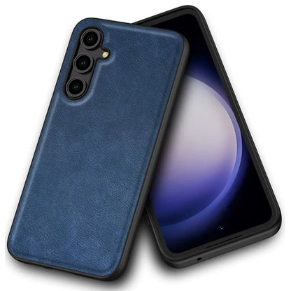 For Samsung Galaxy M15 5G / F15 5G Case Retro Leather Coated PC+TPU Hybrid Phone Cover