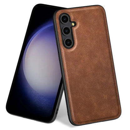 For Samsung Galaxy M15 5G / F15 5G Case Retro Leather Coated PC+TPU Hybrid Phone Cover