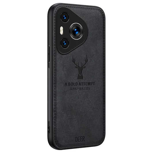 For Huawei Pura 70 Case Deer Pattern Cloth Texture Leather+PC+TPU Hybrid Phone Cover