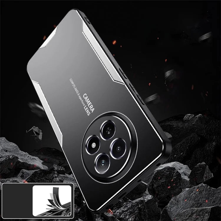 For Realme 12 5G Case Aluminum Alloy+TPU+PC Slim Protective Phone Shell