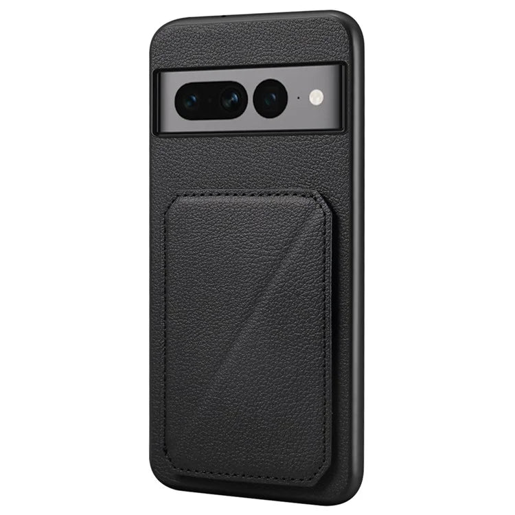 For Google Pixel 7 Pro 5G Kickstand Case Card Holder PU+PC+TPU Cell Phone Shell