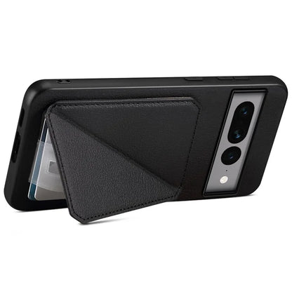 For Google Pixel 7 Pro 5G Kickstand Case Card Holder PU+PC+TPU Cell Phone Shell
