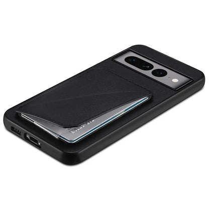 For Google Pixel 7 Pro 5G Kickstand Case Card Holder PU+PC+TPU Cell Phone Shell