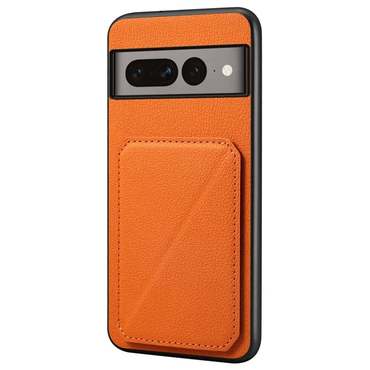 For Google Pixel 7 Pro 5G Kickstand Case Card Holder PU+PC+TPU Cell Phone Shell