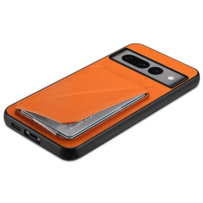 For Google Pixel 7 Pro 5G Kickstand Case Card Holder PU+PC+TPU Cell Phone Shell