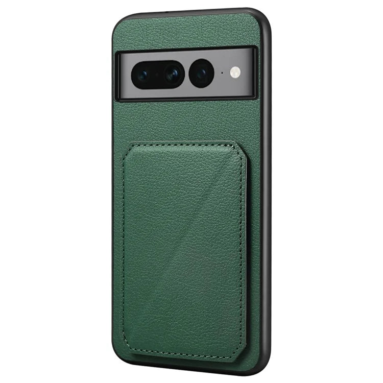 For Google Pixel 7 Pro 5G Kickstand Case Card Holder PU+PC+TPU Cell Phone Shell