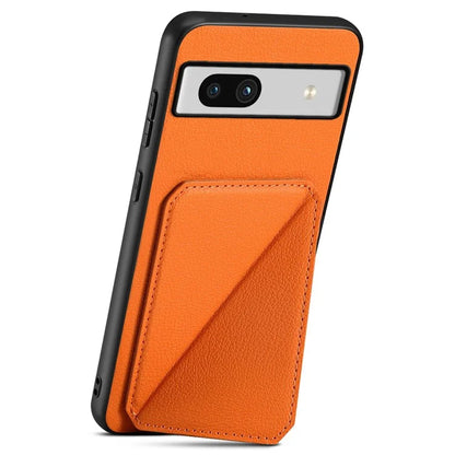 For Google Pixel 7a Case PU Leather+PC+TPU Hidden Back Card Holder Phone Cover