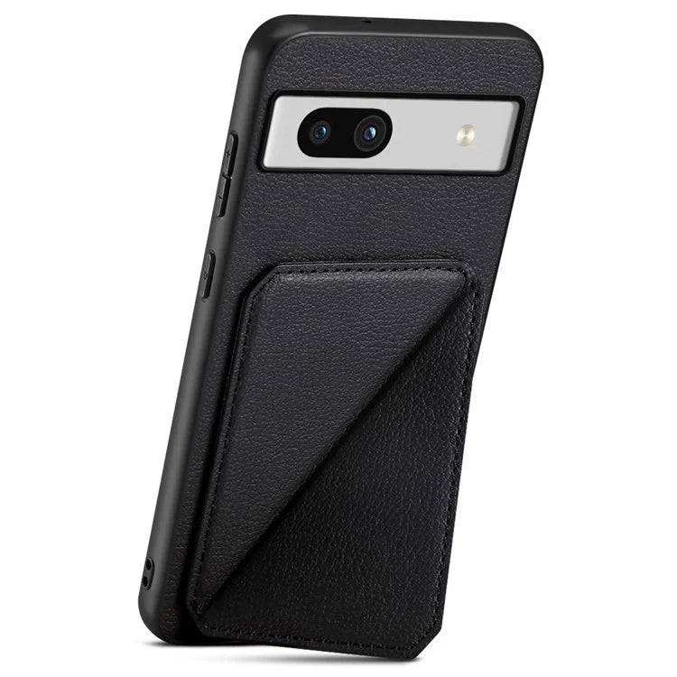For Google Pixel 7a Case PU Leather+PC+TPU Hidden Back Card Holder Phone Cover