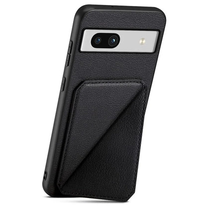 For Google Pixel 7a Case PU Leather+PC+TPU Hidden Back Card Holder Phone Cover