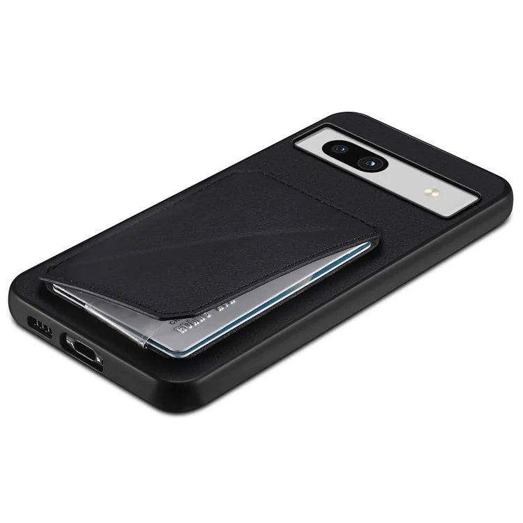 For Google Pixel 7a Case PU Leather+PC+TPU Hidden Back Card Holder Phone Cover