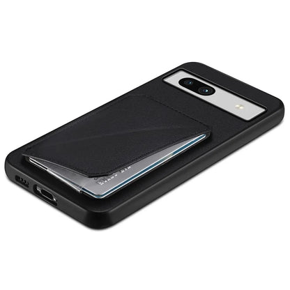 For Google Pixel 7a Case PU Leather+PC+TPU Hidden Back Card Holder Phone Cover