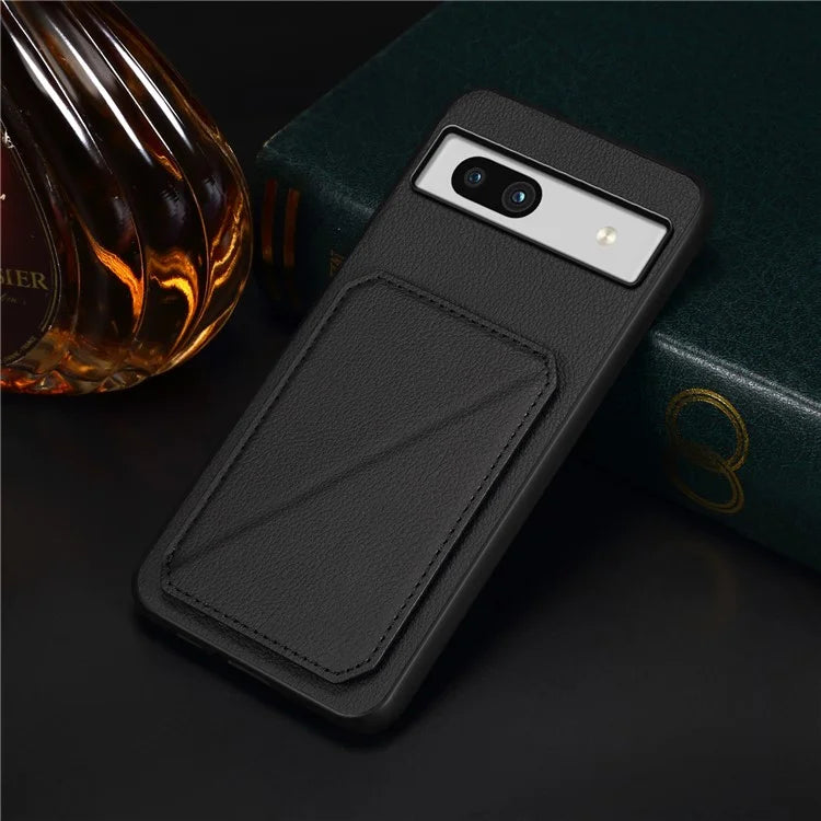 For Google Pixel 7a Case PU Leather+PC+TPU Hidden Back Card Holder Phone Cover