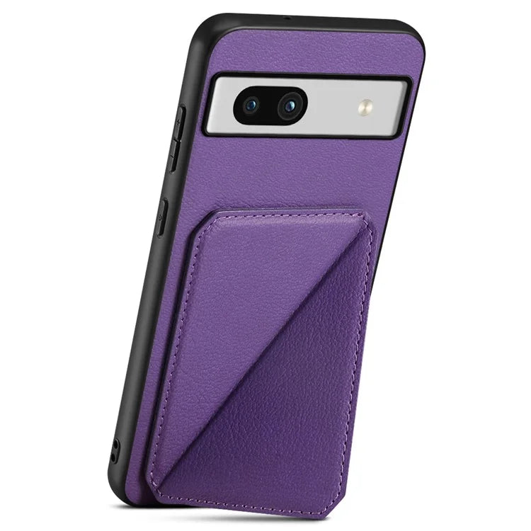 For Google Pixel 7a Case PU Leather+PC+TPU Hidden Back Card Holder Phone Cover