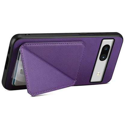 For Google Pixel 7a Case PU Leather+PC+TPU Hidden Back Card Holder Phone Cover