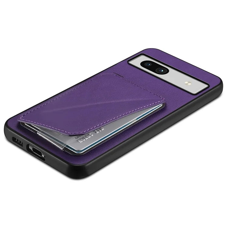 For Google Pixel 7a Case PU Leather+PC+TPU Hidden Back Card Holder Phone Cover