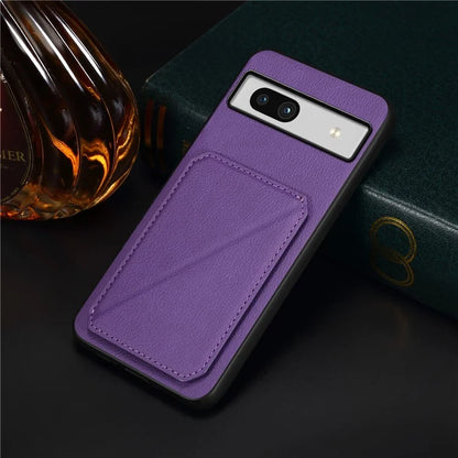 For Google Pixel 7a Case PU Leather+PC+TPU Hidden Back Card Holder Phone Cover