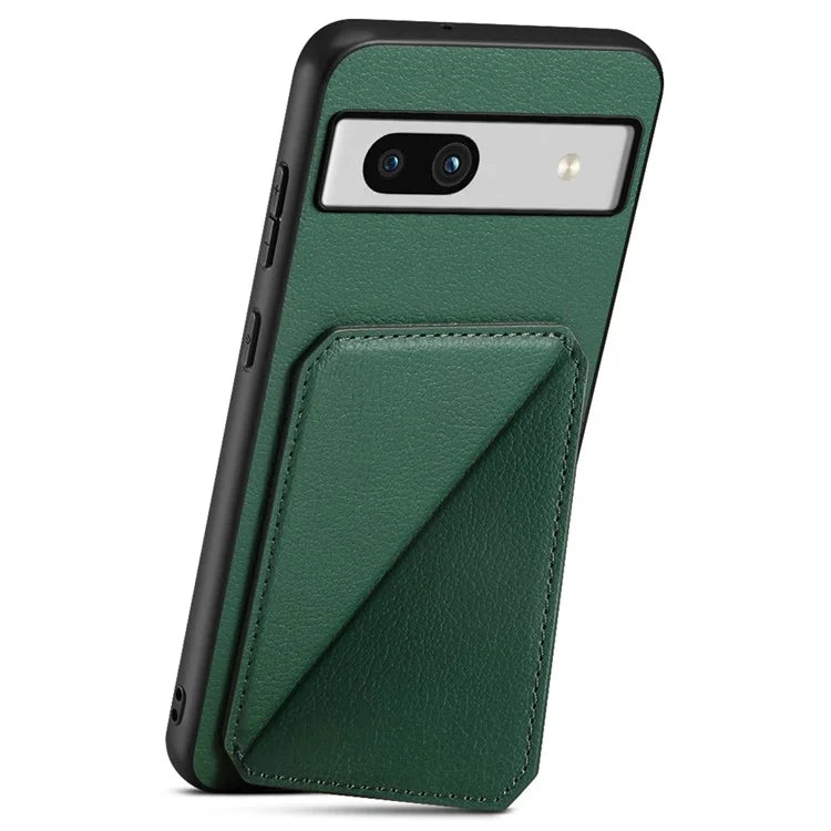 For Google Pixel 7a Case PU Leather+PC+TPU Hidden Back Card Holder Phone Cover