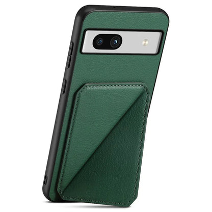 For Google Pixel 7a Case PU Leather+PC+TPU Hidden Back Card Holder Phone Cover