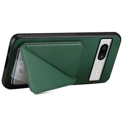 For Google Pixel 7a Case PU Leather+PC+TPU Hidden Back Card Holder Phone Cover