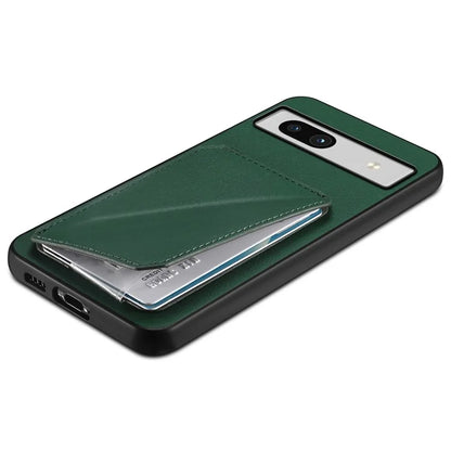 For Google Pixel 7a Case PU Leather+PC+TPU Hidden Back Card Holder Phone Cover
