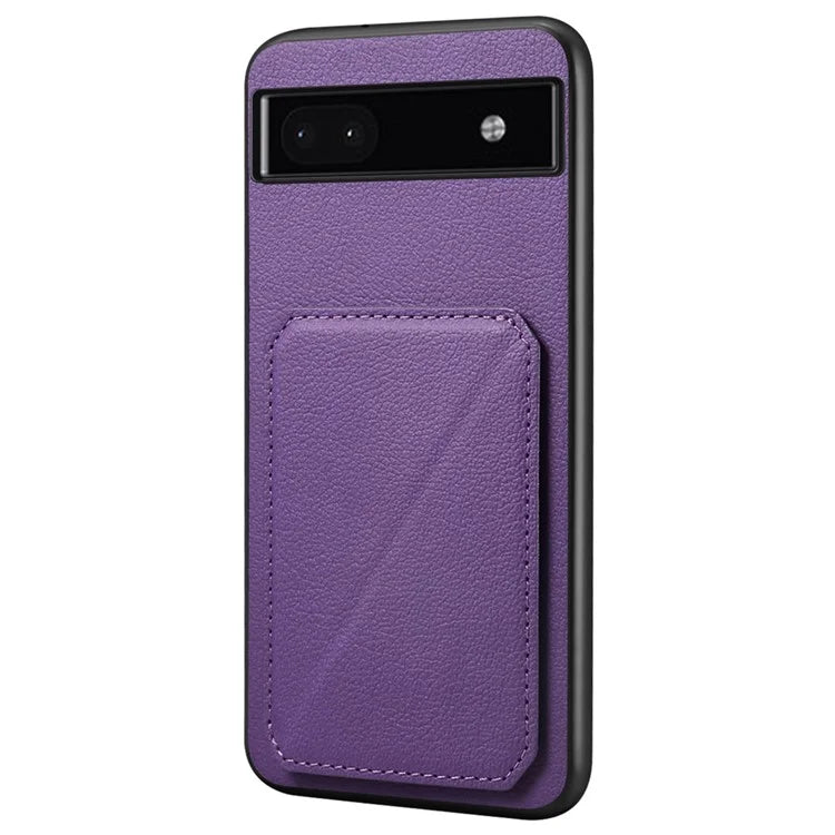 For Google Pixel 6a Case Kickstand Leather+PC+TPU Cell Phone Case with Card Holder