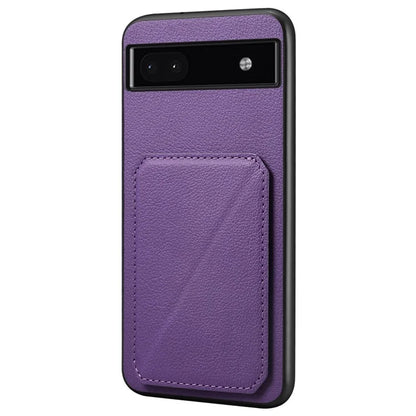 For Google Pixel 6a Case Kickstand Leather+PC+TPU Cell Phone Case with Card Holder