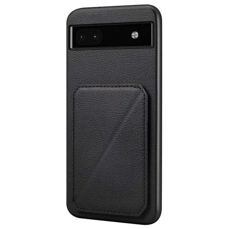 For Google Pixel 6a Case Kickstand Leather+PC+TPU Cell Phone Case with Card Holder
