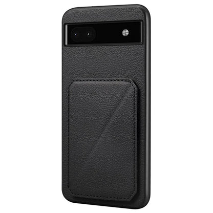 For Google Pixel 6a Case Kickstand Leather+PC+TPU Cell Phone Case with Card Holder
