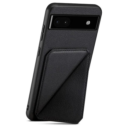 For Google Pixel 6a Case Kickstand Leather+PC+TPU Cell Phone Case with Card Holder
